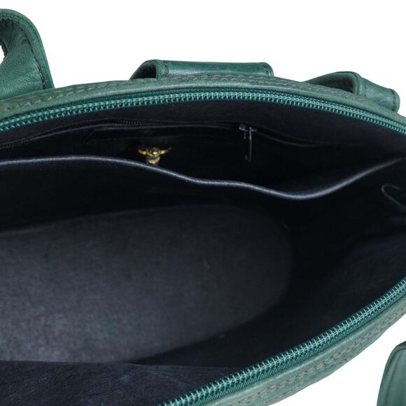 Jean Michel Nouveau Green Quilted Handbag Made In France Vintage - Picture 4 of 8